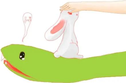 小兔子被蛇用两根WRITEAS(小兔子卡通图片)